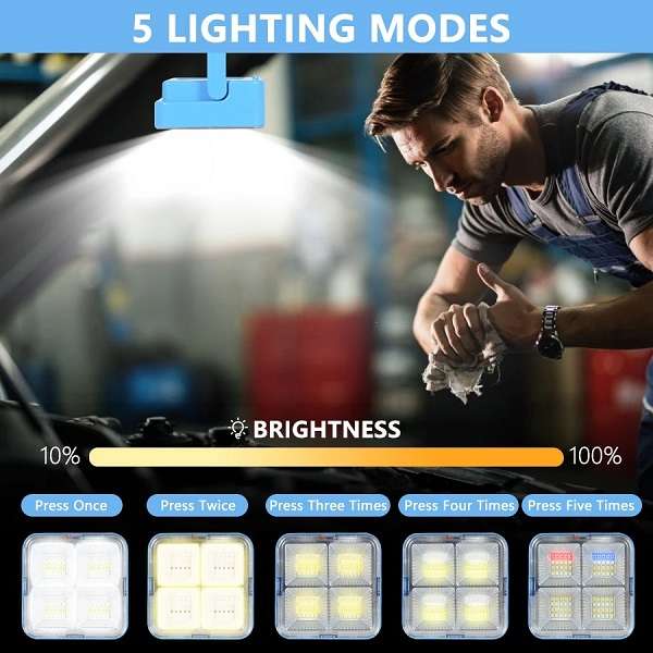 Aerbes AB-T77 Rechargeable 1800Mah Solar Powered LED Work Light