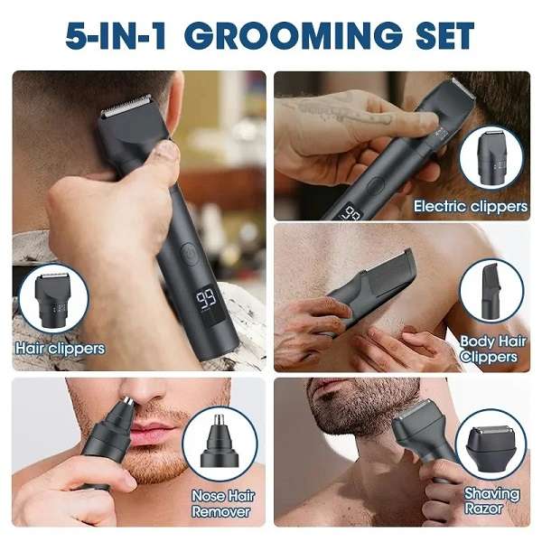 Aerbes AB-LF41 Rechargeable 5 In 1 Multifunctional Shaving Kit 1200Mah