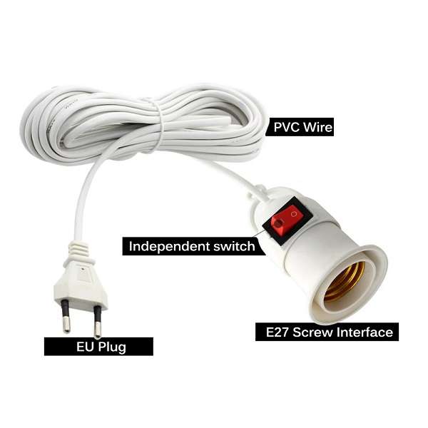 JG20375491 E27 5M Lamp Holder With Cable