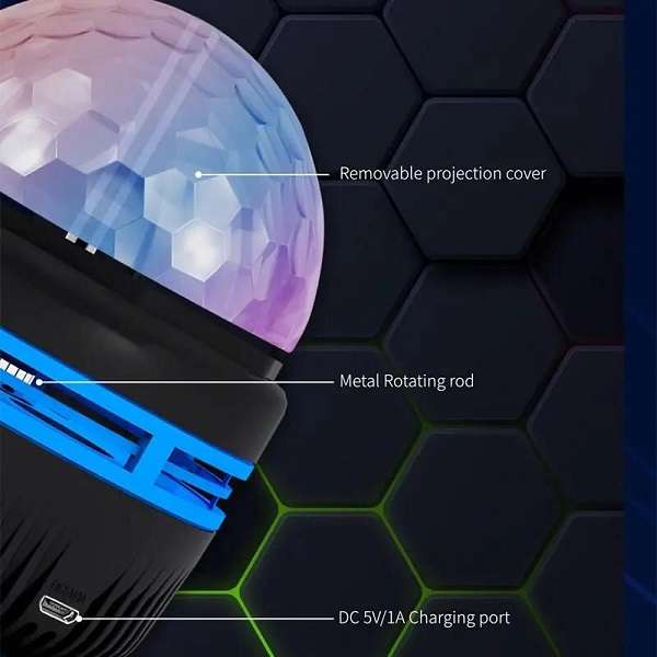 Aerbes AB-WT02 360° Rotation RGB Mini Magic Ball Light