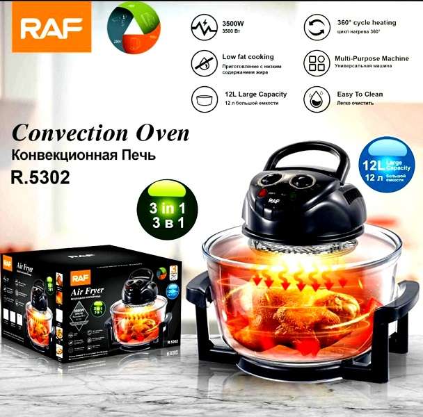 RAF R.5302 3500W 12L Large Capacity Glass Air Fryer