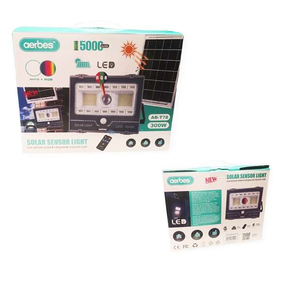 Aerbes AB-T78 300W Solar Sensor Split Light With RGB Centre 5000mah Battery With Remote Control