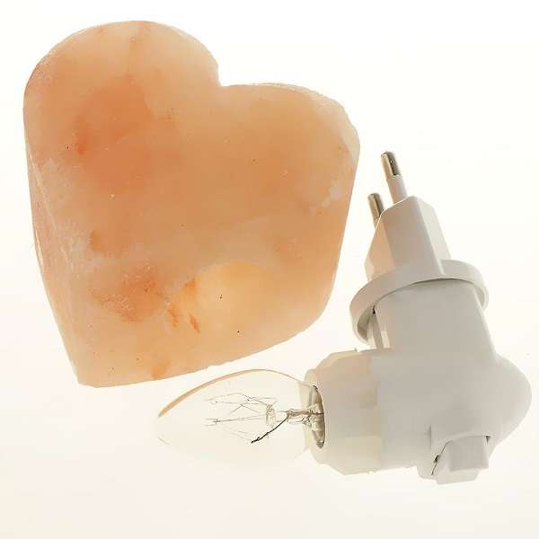 Jiageng JG20375559 Himalayan Heart Shaped Crystal Wall Plug Salt EU Lamp