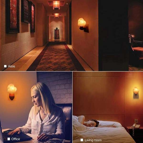 Jiageng JG20375559 Himalayan Heart Shaped Crystal Wall Plug Salt EU Lamp