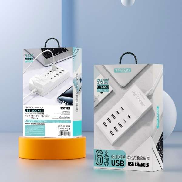 CH-650 Treqa 6USB Port + 4PD USB Hub