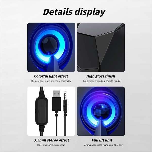 Aerbes AB-D377 Luminous USB Computer Speaker