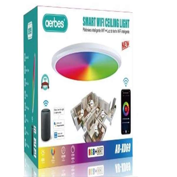 Aerbes AB-XD69 24W Wifi Intelligent Dimming RGB+CCT Ceiling Light With Tuya App 800lmn