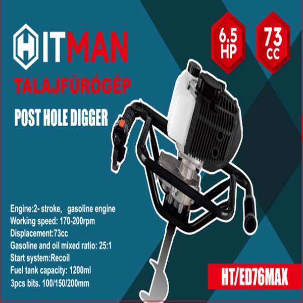 Hitman HT-ED76MAX Ground Driller 73CC 6.5HP