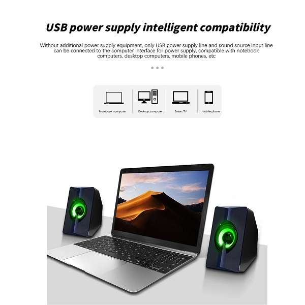 Aerbes AB-D377 Luminous USB Computer Speaker