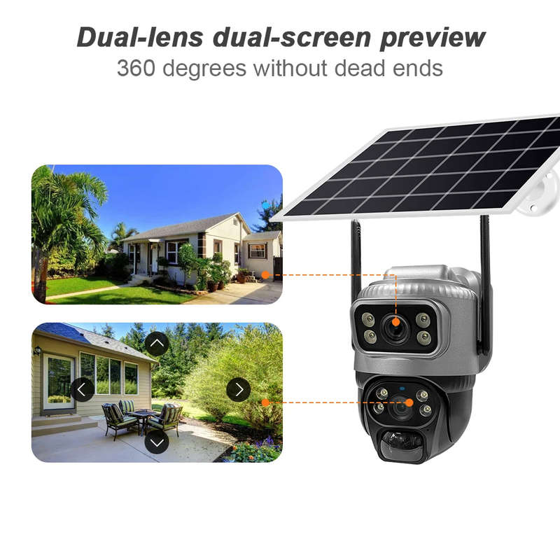 VCS20-4G Solar Powered 4G Camera 350° Video Surveillance Monitor V380 Pro App