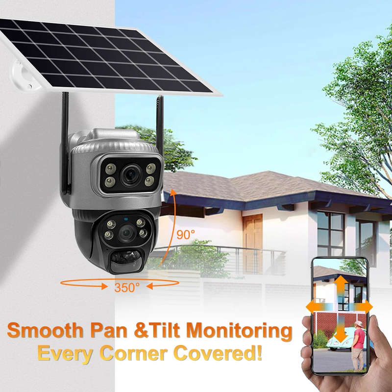 VCS20-4G Solar Powered 4G Camera 350° Video Surveillance Monitor V380 Pro App