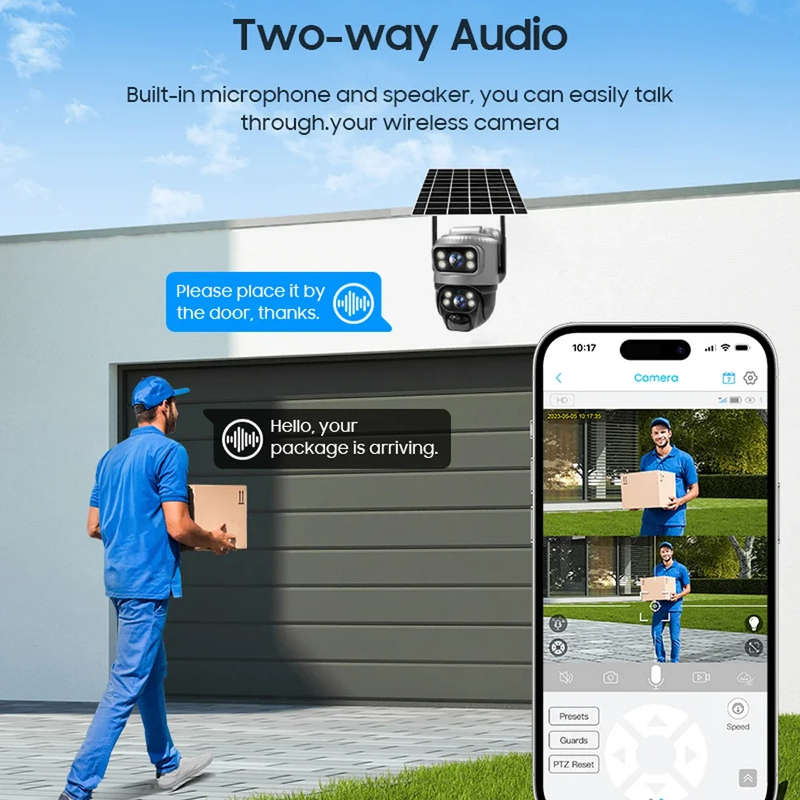 VCS20-4G Solar Powered 4G Camera 350° Video Surveillance Monitor V380 Pro App