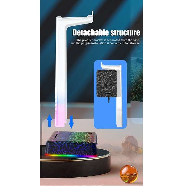 JG20375653 RGB LED Headphone Stand With 3 Port USB Hub Z3