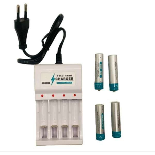 Aerbes AB-CD02 600MAH 4 Slot  AA &amp; AAA Battery Charger set with 4 x AAA Rechargeable Battery
