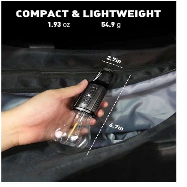 Wolulu AS-32771 3 Mode Rechargeable Hanging Hook Clip Camping Light