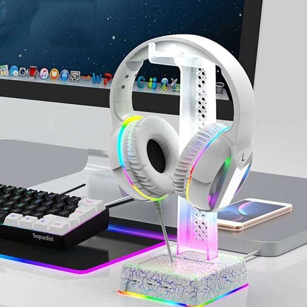 JG20375653 RGB LED Headphone Stand With 3 Port USB Hub Z3