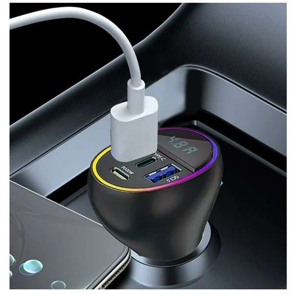 Aerbes AB-CZ29 3 in 1 QC4.0 PD Car Charger 3.1A with Spring Cable PD20/36W