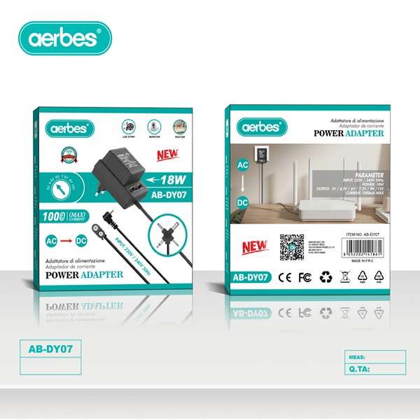Aerbes AB-DY07 Universal Power Adapter 18W