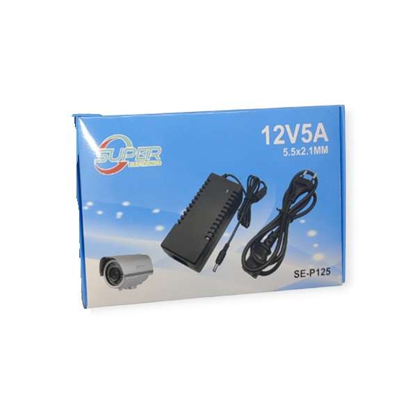 Super Electronics SE-P125 12V 5A Power Adapter 5.5mm x 2.1mm