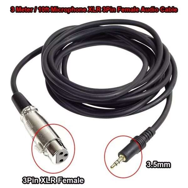 Super Electronics SE-L218 3.5mm Stereo Jack Male To XLR Female Cable Foil+Braided Shielded For Mi...