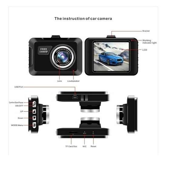 Q501 200Mah Full HD 1080P Car Dash Cam with Wide-Angle Lens