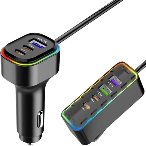 Aerbes AB-CZ33 Car Charger With 4 PD Ports + 3 USB Charging Ports 22.5W