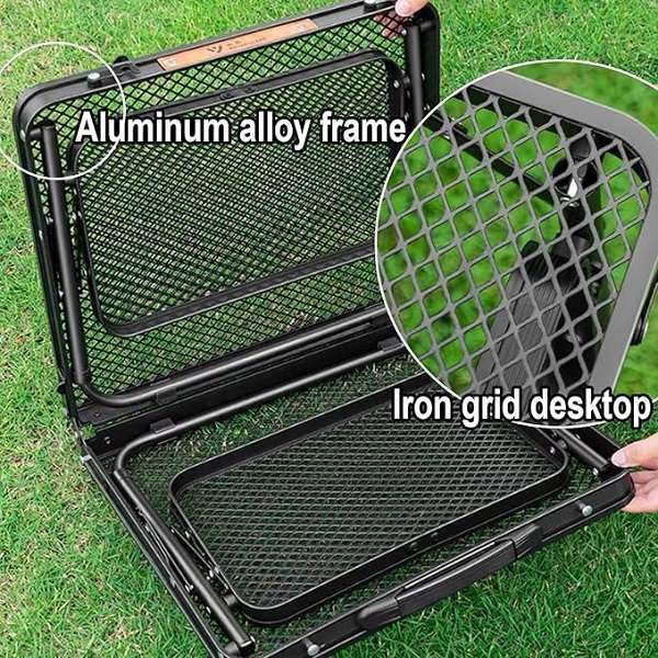 JG20375697 Portable Folding Camping Table with Side Trays