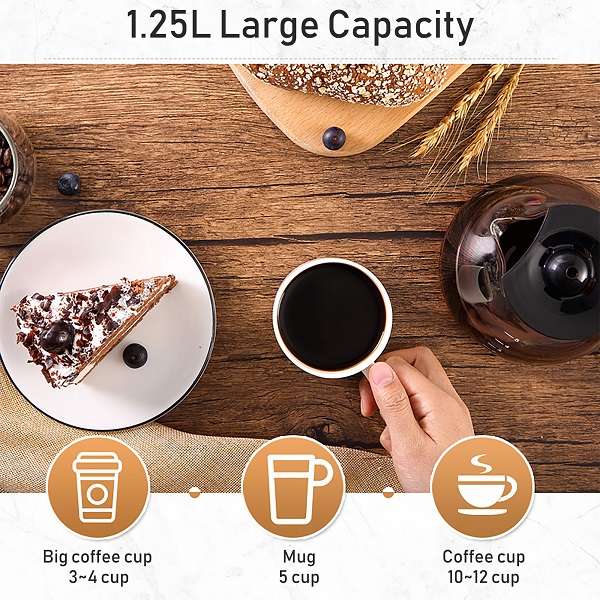 Xufu JG-1122 800W Electric Coffee Maker 1.2l