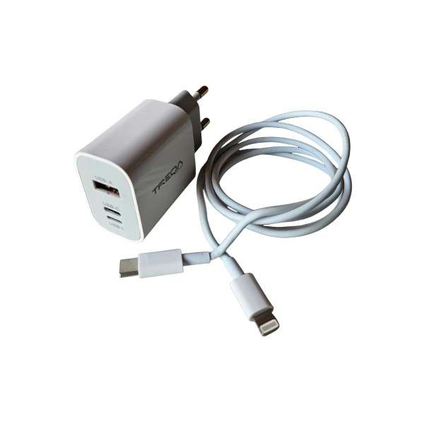 Treqa CS-236 58W USB-C +IOS And USB Charger Head With Type C To Lightning Cable