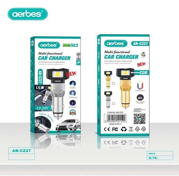 Aerbes AB-CZ27 500Mah Multi-Functional Car Charger