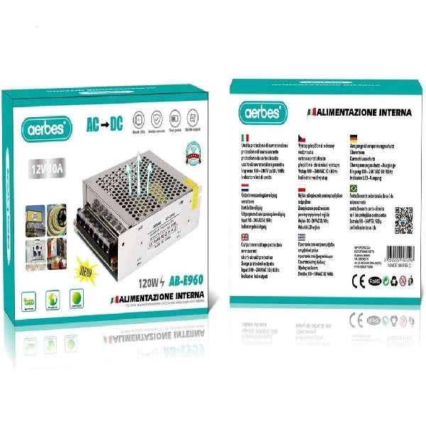 Aerbes AB-E960 120W AC-DC Iron Box Power Supply 12V 10A