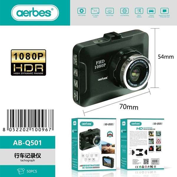 Q501 200Mah Full HD 1080P Car Dash Cam with Wide-Angle Lens