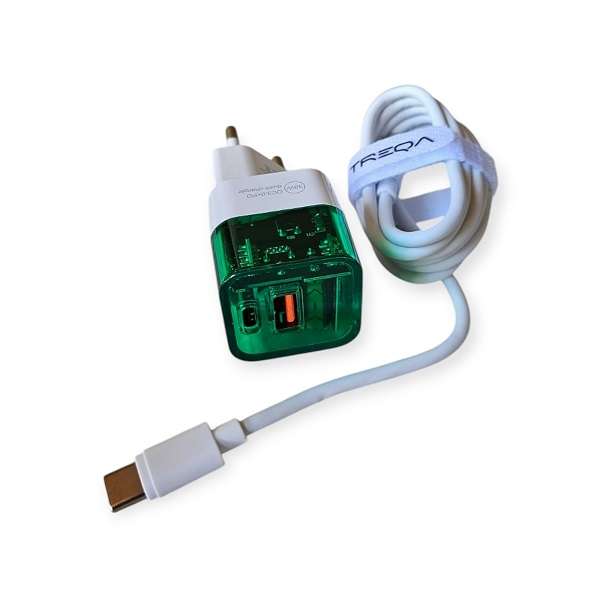 Treqa CS-237 Type C 38W USB + PD Charging Head With Type C To Type C Cable