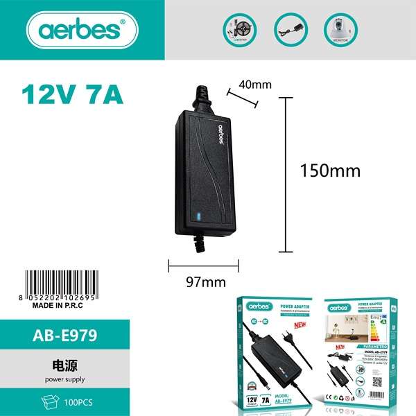 Aerbes AB-E979  12V 7A Power Adapter
