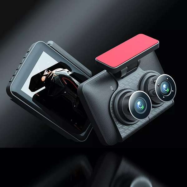 Aerbes AB-QC34 300Mah  3-Camera Lens Car DVR 4" Full HD 1080P Dash Cam With G-Sensor