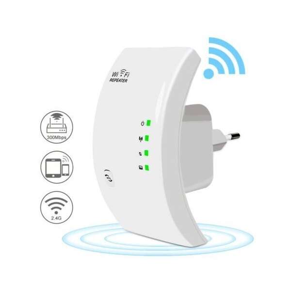 WiFi Range Extender And Repeater With 300Mbps Wireless Signal Booster And Ethernet Port