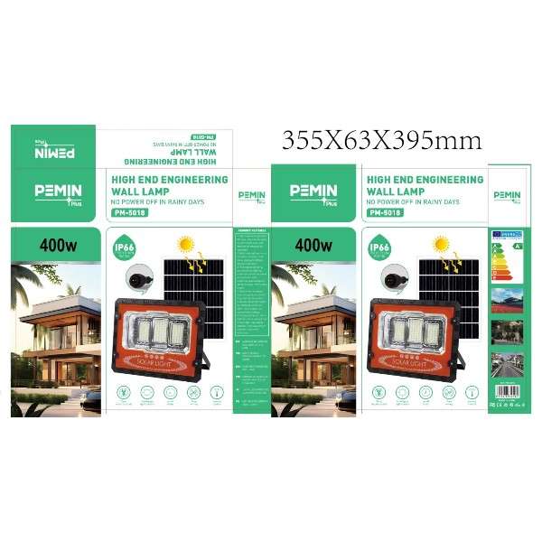 Pemin Plus PM-140400W Solar Powered Flood Light IP66 With Remote Control