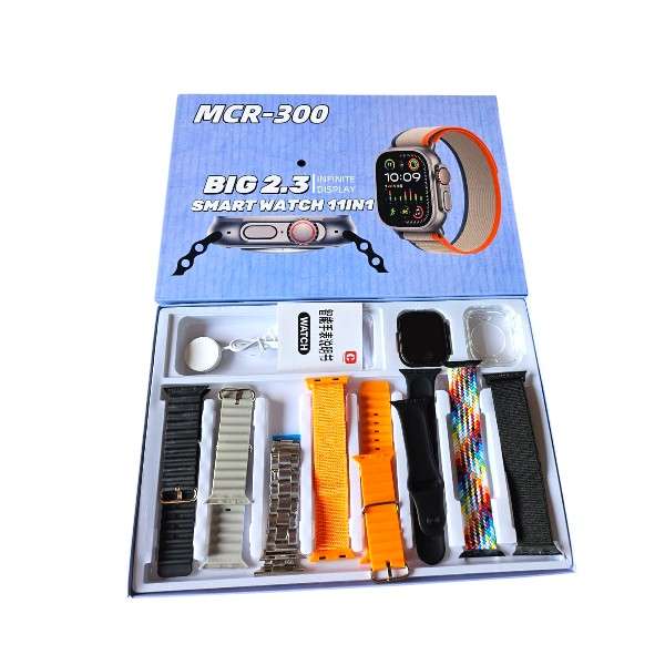 MCR-300 11 in 1 Big 2.3 Infinite Display Bluetooth Smart Watch With Protective Case Uses Olywear App