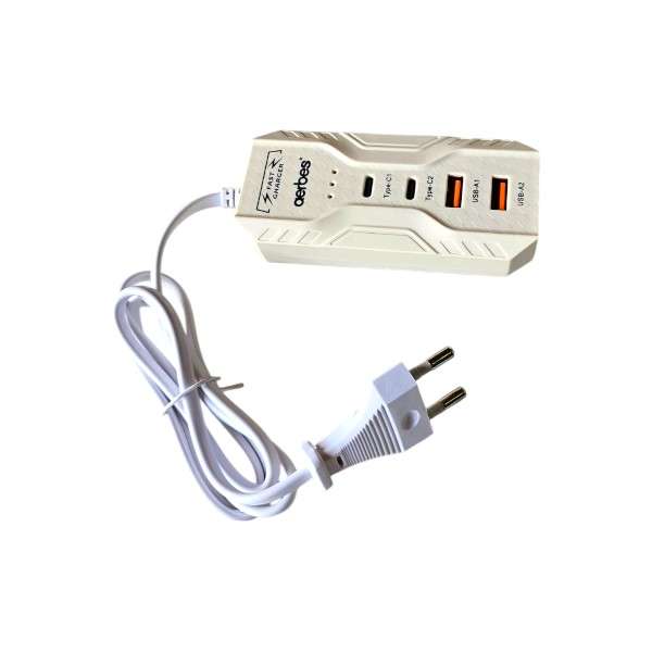 Aerbes AB-PC14 3.1A 60W Power Socket Charger 2PD+2USB