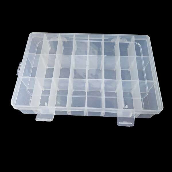 JG20375663 24 Transparent Grid Storage Box With Removable Dividers