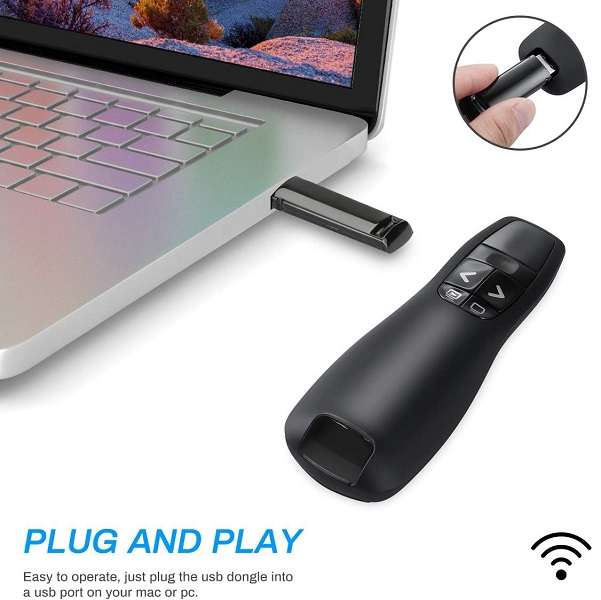 Tangka TK-F400 2.4ghz 2-in-1 USB Type C Battery Operated Laser Presenter