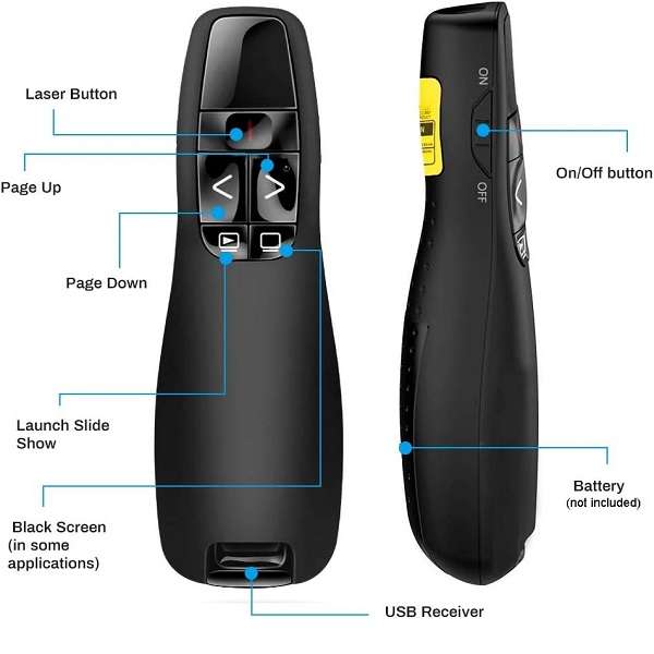 Tangka TK-F400 2.4ghz 2-in-1 USB Type C Battery Operated Laser Presenter