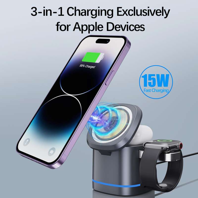 Aerbes AB-SJ161 3 in 1 Wireless Magnetic Charger
