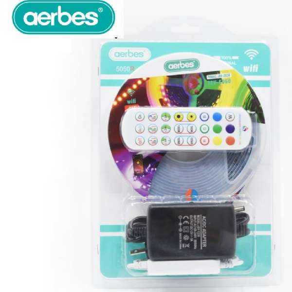 Aerbes AB-Z836 LED 12V 5M WIFI Strip Light 5050 RGB Uses Magic Home App