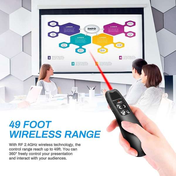 Tangka TK-F400 2.4ghz 2-in-1 USB Type C Battery Operated Laser Presenter