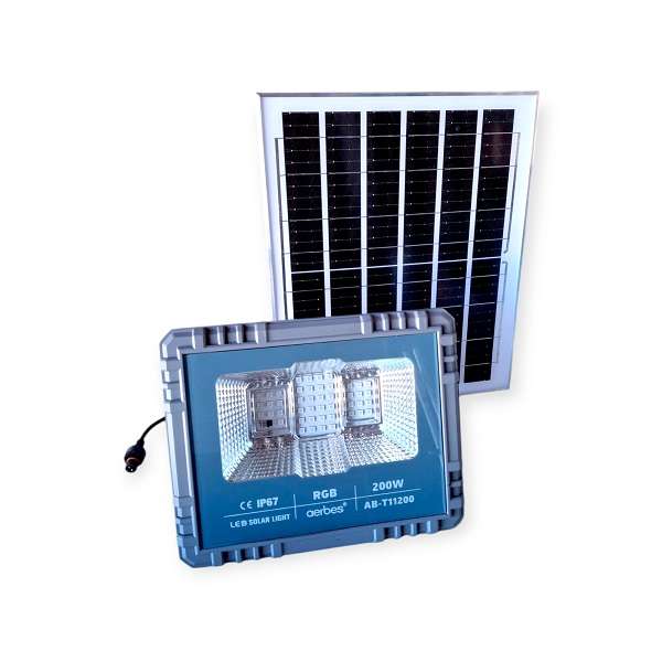 Aerbes AB-T11200 200W 46LED Solar RGB Flood Light 8000mah Battery With Remote Control