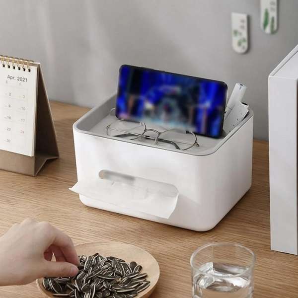 JG20375691 Tissue Paper Box With Phone Holder For Home Office
