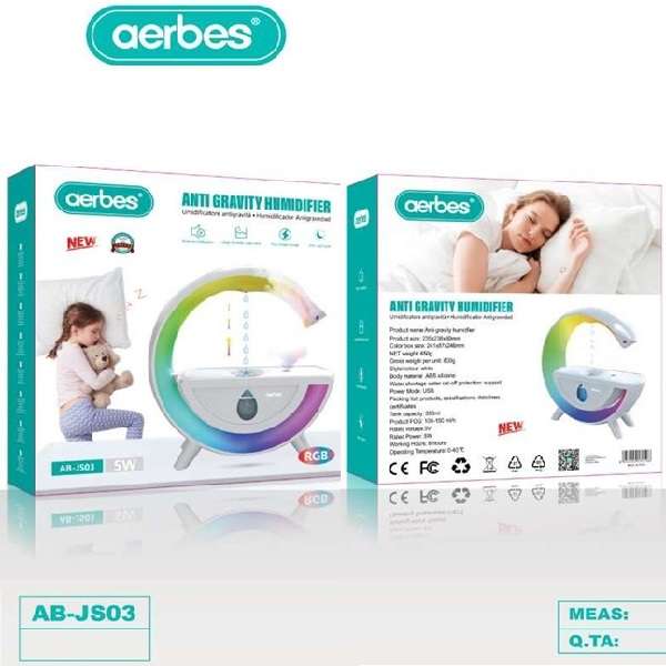 Aerbes AB-JS03 5W Bluetooth Speaker Anti Gravity Humidifier Nightlight