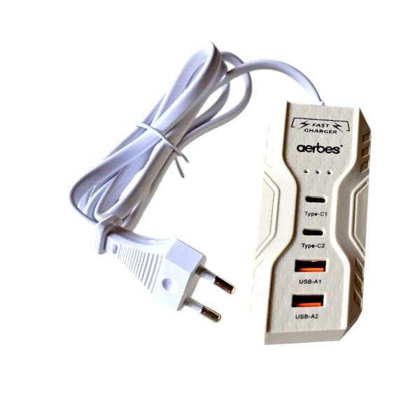 Aerbes AB-PC14 3.1A 60W Power Socket Charger 2PD+2USB