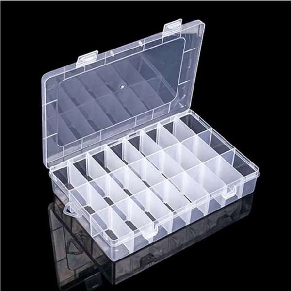 JG20375663 24 Transparent Grid Storage Box With Removable Dividers